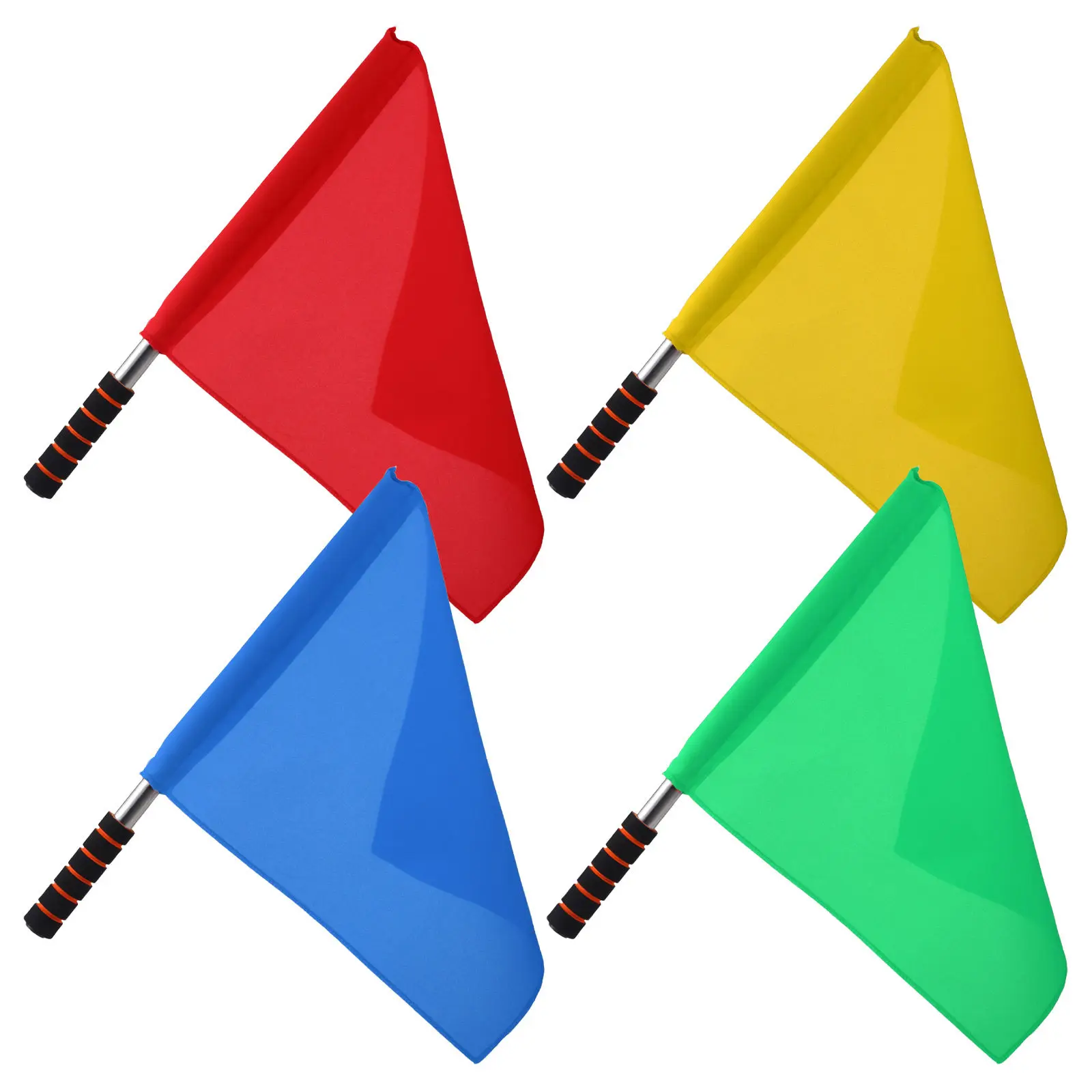 4Pcs Racing Event Signal Flags Heavy Duty Polyester with Anti Slip Stainless Steel Handle for Soccer Refereeing Fan Cheering
4Pcs Racing Event Signal Flags Heavy Duty Polyester with Anti Slip Stainless Steel Handle for Soccer Refereeing Fan Cheering