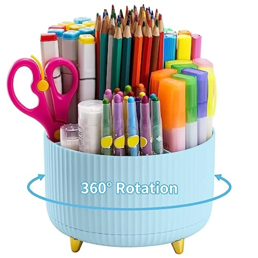 Desk Organizer, 360-Degree Rotating Pen Holder, Desk Organizers and Accessories with 5 Compartments Pencil Holder, Art Supply S
Desk Organizer, 360-Degree Rotating Pen Holder, Desk Organizers and Accessories with 5 Compartments Pencil Holder, Art Supply S