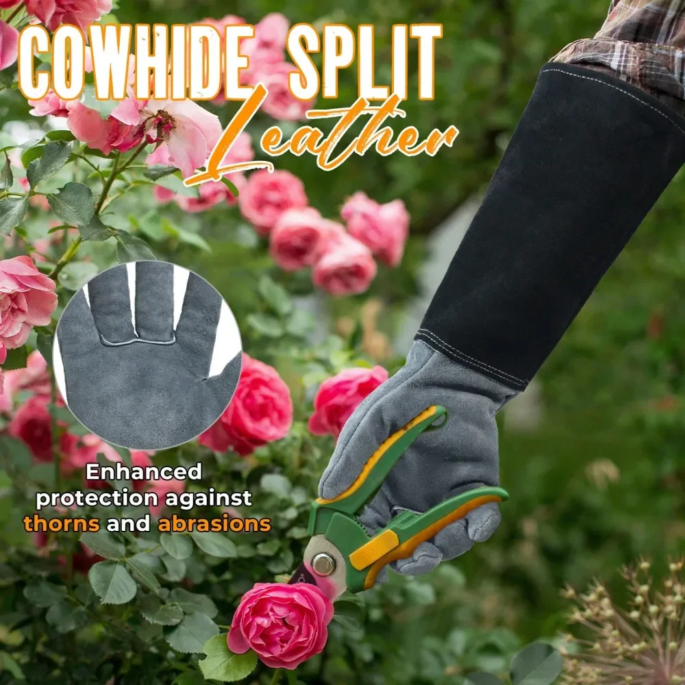 Long Gardening Gloves For Men Women, Cowhide Leather Rose Pruning Gloves, Breathable n Proof Gauntlet Glove
Long Gardening Gloves For Men Women, Cowhide Leather Rose Pruning Gloves, Breathable n Proof Gauntlet Glove