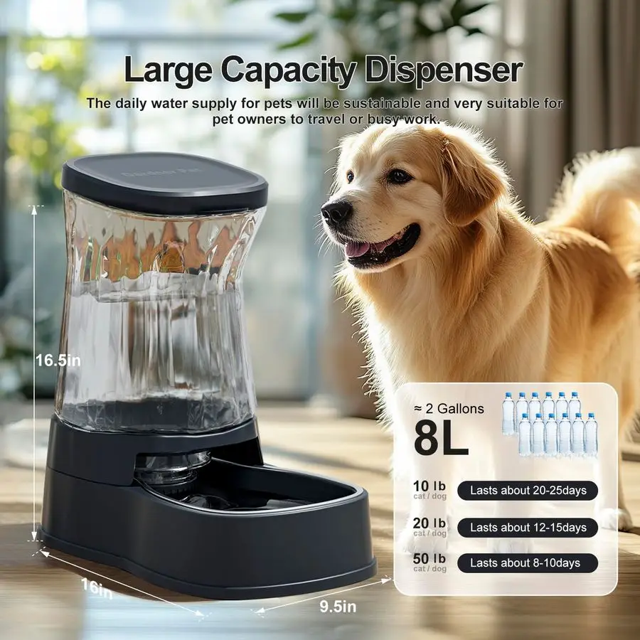 Automatic Dog Water Dispenser Gravity Stainless Steel Water Waterer Feeder, 100 BPAFree Large Capacity Water Feeding Bowls for
Automatic Dog Water Dispenser Gravity Stainless Steel Water Waterer Feeder, 100 BPAFree Large Capacity Water Feeding Bowls for