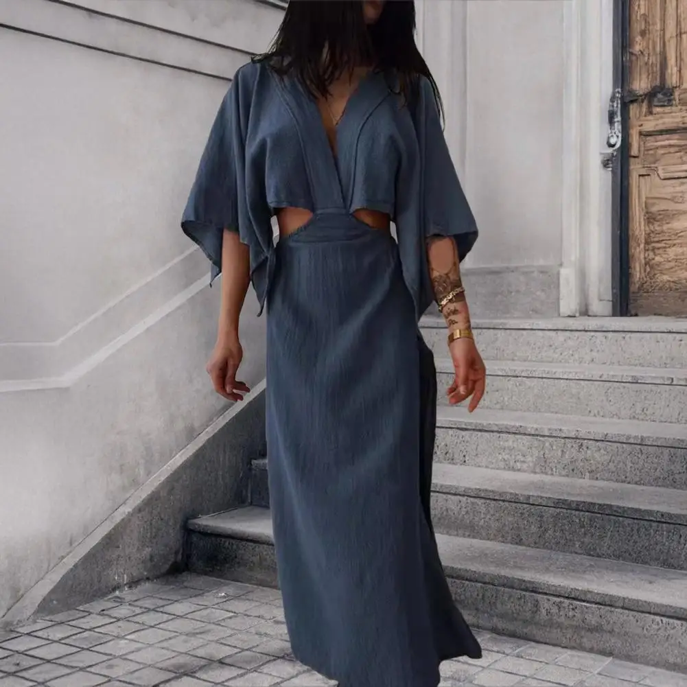 Life Dress for Women Elegant Women's V Neck Maxi Dress with Sexy Hollow Out Design Short Sleeve Bodycon for Beach for Summer
Life Dress for Women Elegant Women's V Neck Maxi Dress with Sexy Hollow Out Design Short Sleeve Bodycon for Beach for Summer