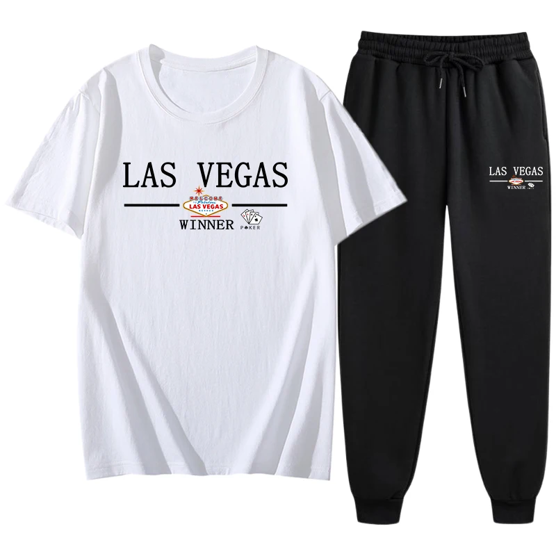 Мужские летние повседневные футболки, спортивные штаны с принтом Las Vegas Lucky Wear, высококачественные топы из чистого хлопка и спортивные штаны, 10 стилей
Мужские летние повседневные футболки, спортивные штаны с принтом Las Vegas Lucky Wear, высококачественные топы из чистого хлопка и спортивные штаны, 10 стилей