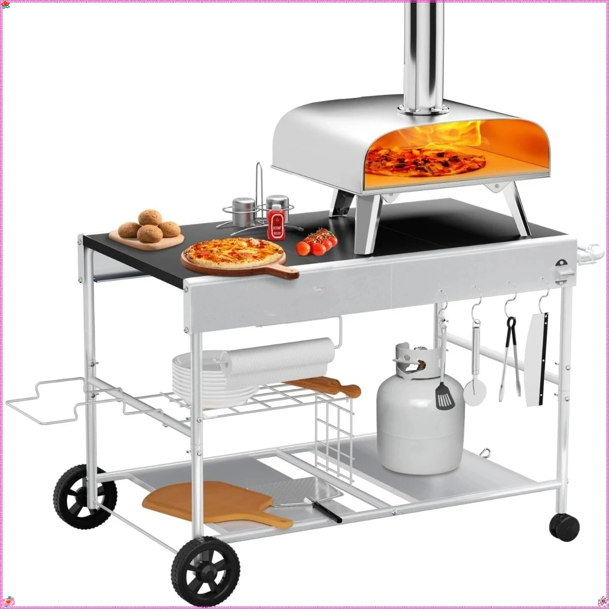 Multi-Function Pizza Oven Cart, Outdoor Work Table for Grilling & Food Prep
Multi-Function Pizza Oven Cart, Outdoor Work Table for Grilling & Food Prep