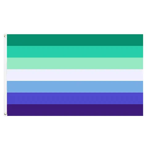LGBT Blue Gay Man Transgender Pride Flag Double Stitched Colorful New Transgender Flags Banners with Brass Grommets for Party