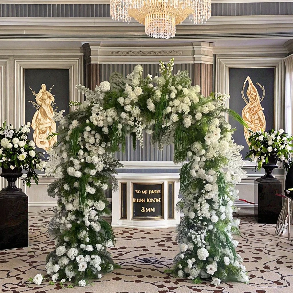 New Arrival Wedding Arch Floral Backdrop Artificial Silk Green Plants White Flowers Iron Party Event Decoration Stand
New Arrival Wedding Arch Floral Backdrop Artificial Silk Green Plants White Flowers Iron Party Event Decoration Stand