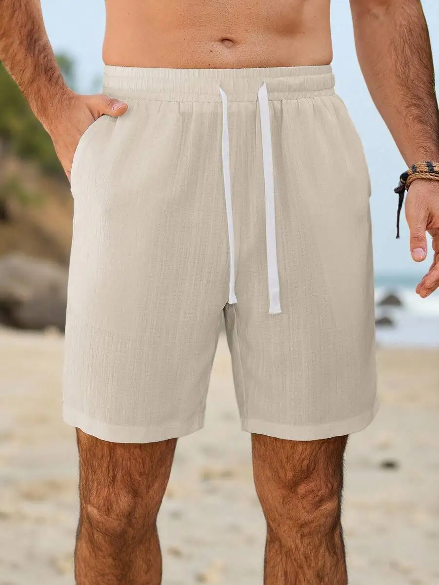 Mens Drawstring Waist Loose Casual Shorts Beige Linen Blend For Beach Outdoor Summer
Mens Drawstring Waist Loose Casual Shorts Beige Linen Blend For Beach Outdoor Summer