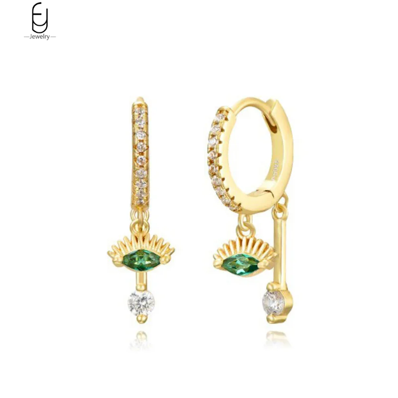 925 Sterling Silver Needle Exquisite Green Crystal Evil Eye Pendant Earrings for Women Fashion Hoop Earrings Fine Jewelry Gifts
925 Sterling Silver Needle Exquisite Green Crystal Evil Eye Pendant Earrings for Women Fashion Hoop Earrings Fine Jewelry Gifts