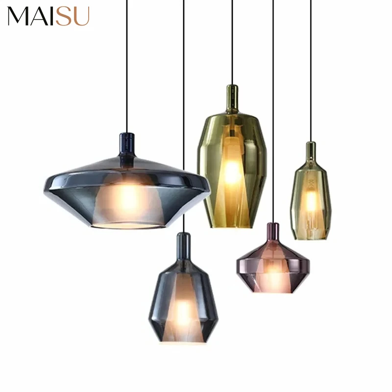 MAISU Modern Glass Pendant Lights Creative Design for Coffee Bar Wine Shop Home Art Decor Beside Lamp Kitchen Island Lighting
MAISU Modern Glass Pendant Lights Creative Design for Coffee Bar Wine Shop Home Art Decor Beside Lamp Kitchen Island Lighting