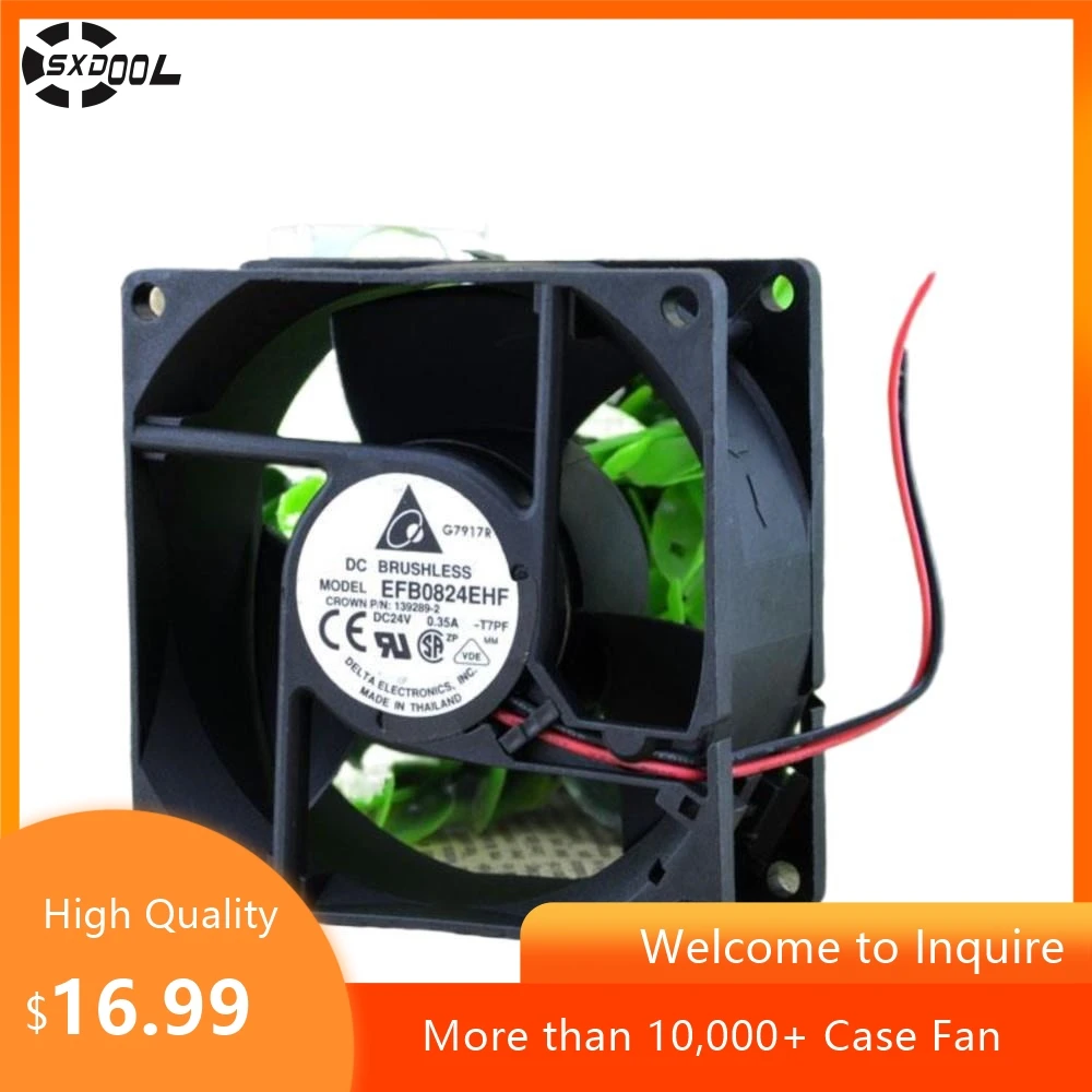 80mm 24V Fan for Delta EFB0824EHF-ROO 80x80x32mm 24V 0.35A 3-Wire Cooling Fan with Stop Alarm
80mm 24V Fan for Delta EFB0824EHF-ROO 80x80x32mm 24V 0.35A 3-Wire Cooling Fan with Stop Alarm