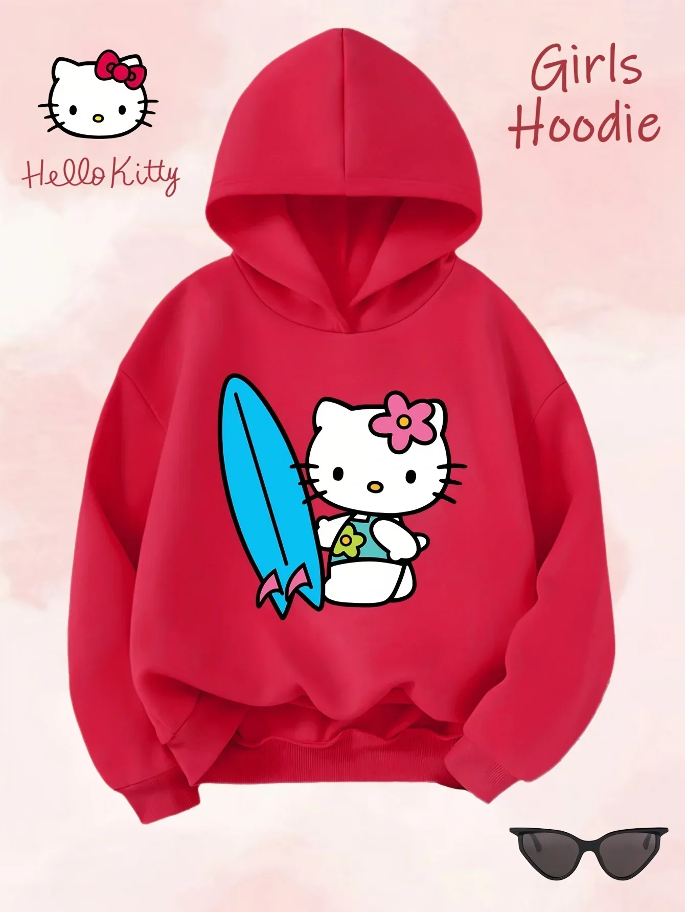 Fashionable Sanrio Cute Kawai Hello Kitty Print Pattern Hoodie, Children's Clothing Casual Sportswear, Autumn Pullover Hoodie
Fashionable Sanrio Cute Kawai Hello Kitty Print Pattern Hoodie, Children's Clothing Casual Sportswear, Autumn Pullover Hoodie