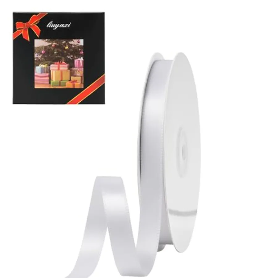 White Double Face Satin Ribbon 1/2" X 50 Yards, Ribbons Perfect for Crafts, Gift Wrapping, Bow Making and More
White Double Face Satin Ribbon 1/2" X 50 Yards, Ribbons Perfect for Crafts, Gift Wrapping, Bow Making and More