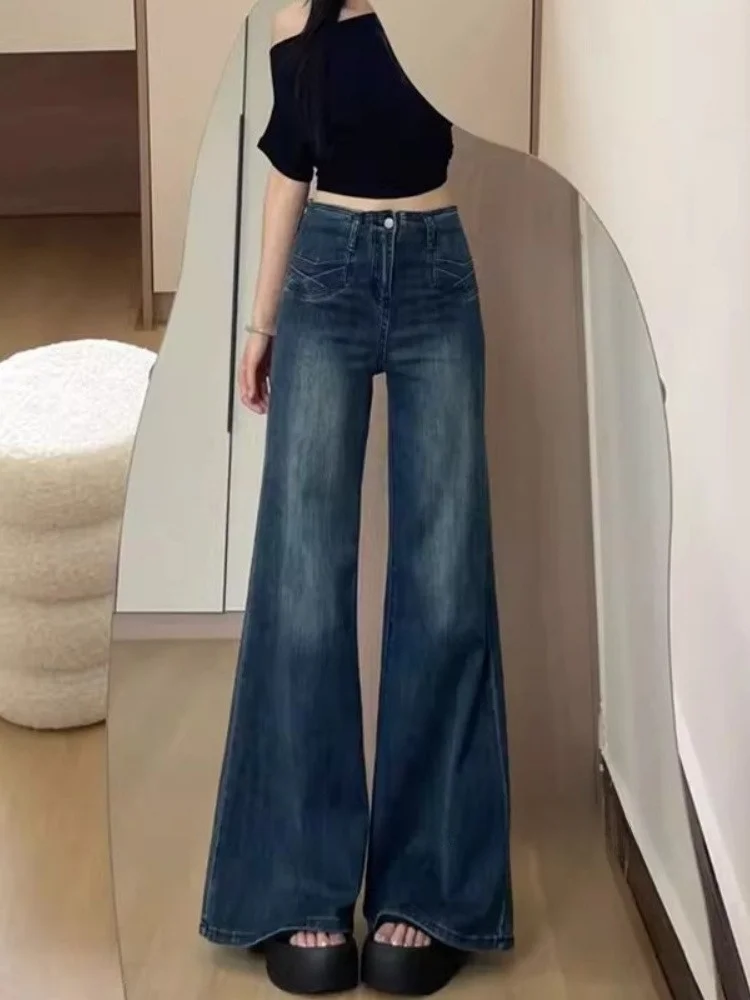 Американские ретро джинсы свободного кроя с высокой талией, женские модные утягивающие брюки длиной до пола, модные джинсовые брюки
Американские ретро джинсы свободного кроя с высокой талией, женские модные утягивающие брюки длиной до пола, модные джинсовые брюки