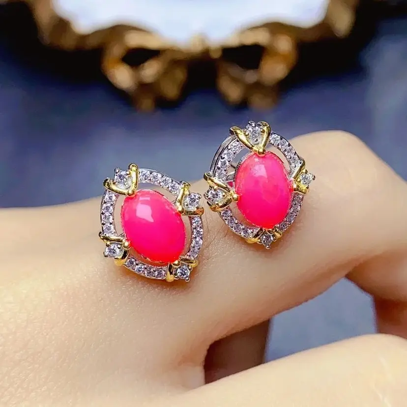 Beautiful Natural Pink Opal Halo Earrings 925 Sterling Silver Stud Earrings Engagement Wedding Jewelry For Women Gift
Beautiful Natural Pink Opal Halo Earrings 925 Sterling Silver Stud Earrings Engagement Wedding Jewelry For Women Gift