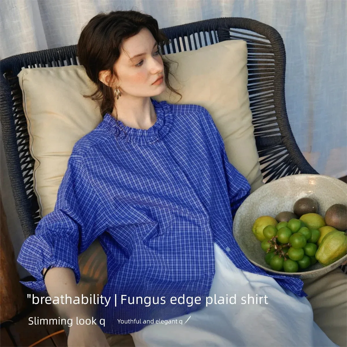 OLrain Blue Plaid Shirt Women Casual Spliced Edible Tree Fungus O-neck Blouse 2026 Spring Commute 100% Cotton Tops O58CC003080
OLrain Blue Plaid Shirt Women Casual Spliced Edible Tree Fungus O-neck Blouse 2026 Spring Commute 100% Cotton Tops O58CC003080