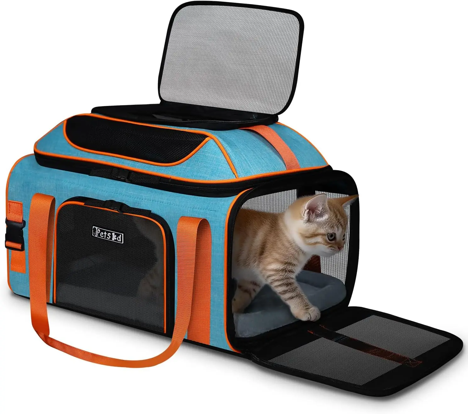 Expandable Airline-Approved Pet Carrier for Small Dogs and Cats, Soft-Sided, Blue, Under-Seat Compatible
Expandable Airline-Approved Pet Carrier for Small Dogs and Cats, Soft-Sided, Blue, Under-Seat Compatible
