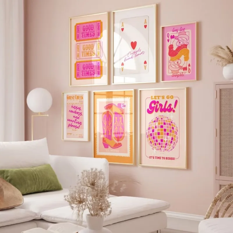 Pink Orange Colorful Wall Art Cute Cowgirl Gallery Poster Nouveau Trendy Dopamine Canvas Painting Home Living Room Decoration
Pink Orange Colorful Wall Art Cute Cowgirl Gallery Poster Nouveau Trendy Dopamine Canvas Painting Home Living Room Decoration
