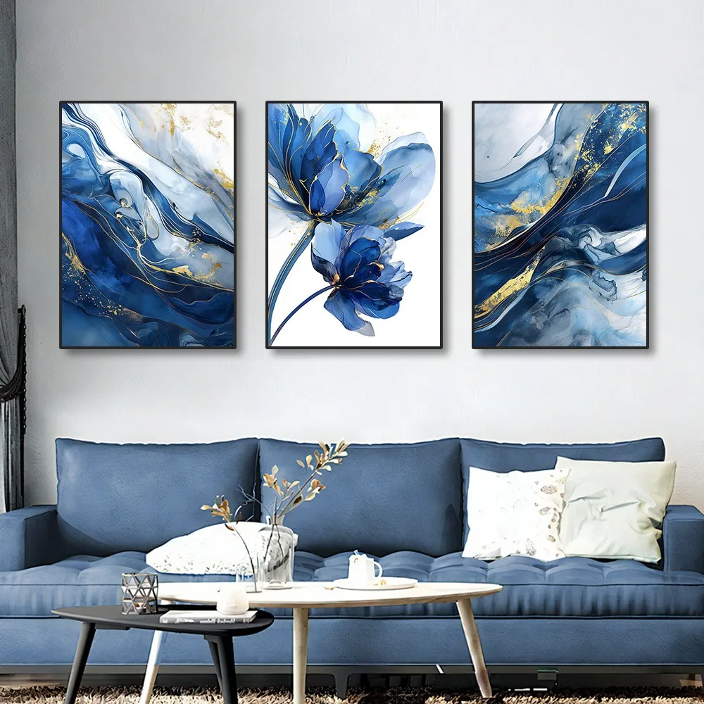 3 Sets of Modern Gold Foil Abstract Blue Rose Flower Posters Wall Printable Canvas Painting Art Pictures for Home Decoration
3 Sets of Modern Gold Foil Abstract Blue Rose Flower Posters Wall Printable Canvas Painting Art Pictures for Home Decoration