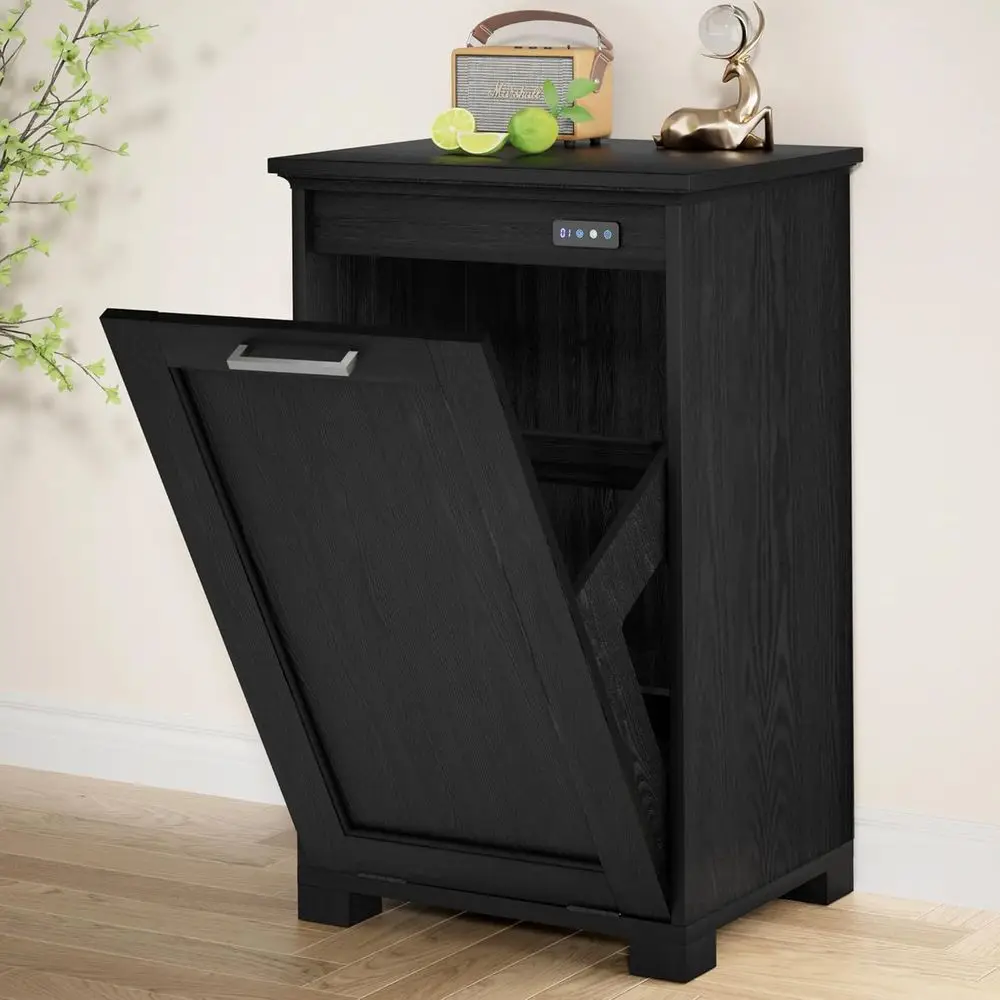 10 Gallon Wooden Trash Cabinet with Deodorizing Feature, Black, for Home and Kitchen Use
10 Gallon Wooden Trash Cabinet with Deodorizing Feature, Black, for Home and Kitchen Use