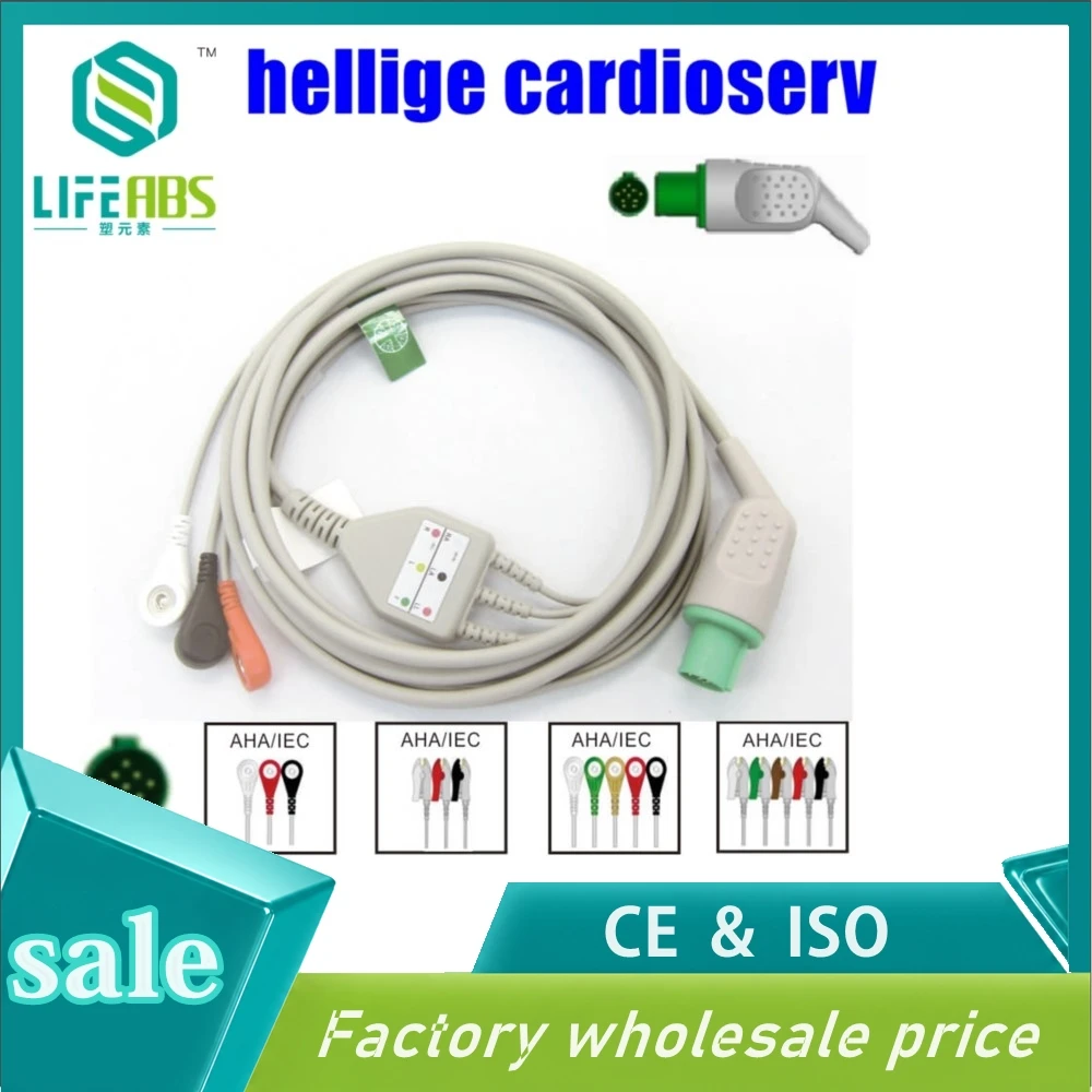 One-Piece Ecg Cable Ekg Cable Iec 3leads 5leads Snap Clip Ecg Lead Wires for h*ellige c*ardioserv Mornitor Machine
One-Piece Ecg Cable Ekg Cable Iec 3leads 5leads Snap Clip Ecg Lead Wires for h*ellige c*ardioserv Mornitor Machine