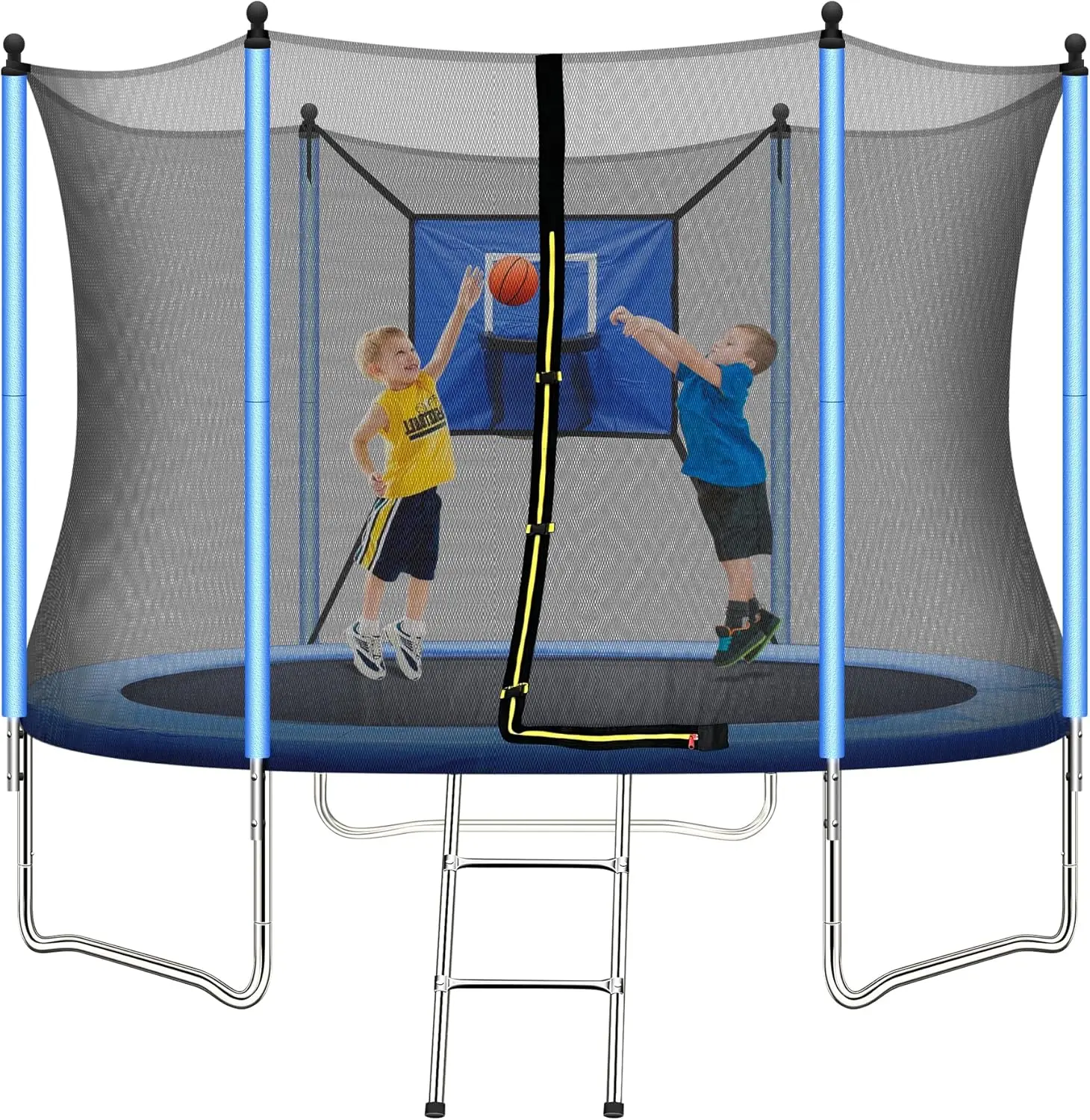 8 FT Outdoor Trampoline Fitness Trampoline with Basketball Hoop 2 Steps Ladder and Safe Enclosure Net Recreational Trampoline fo
8 FT Outdoor Trampoline Fitness Trampoline with Basketball Hoop 2 Steps Ladder and Safe Enclosure Net Recreational Trampoline fo
