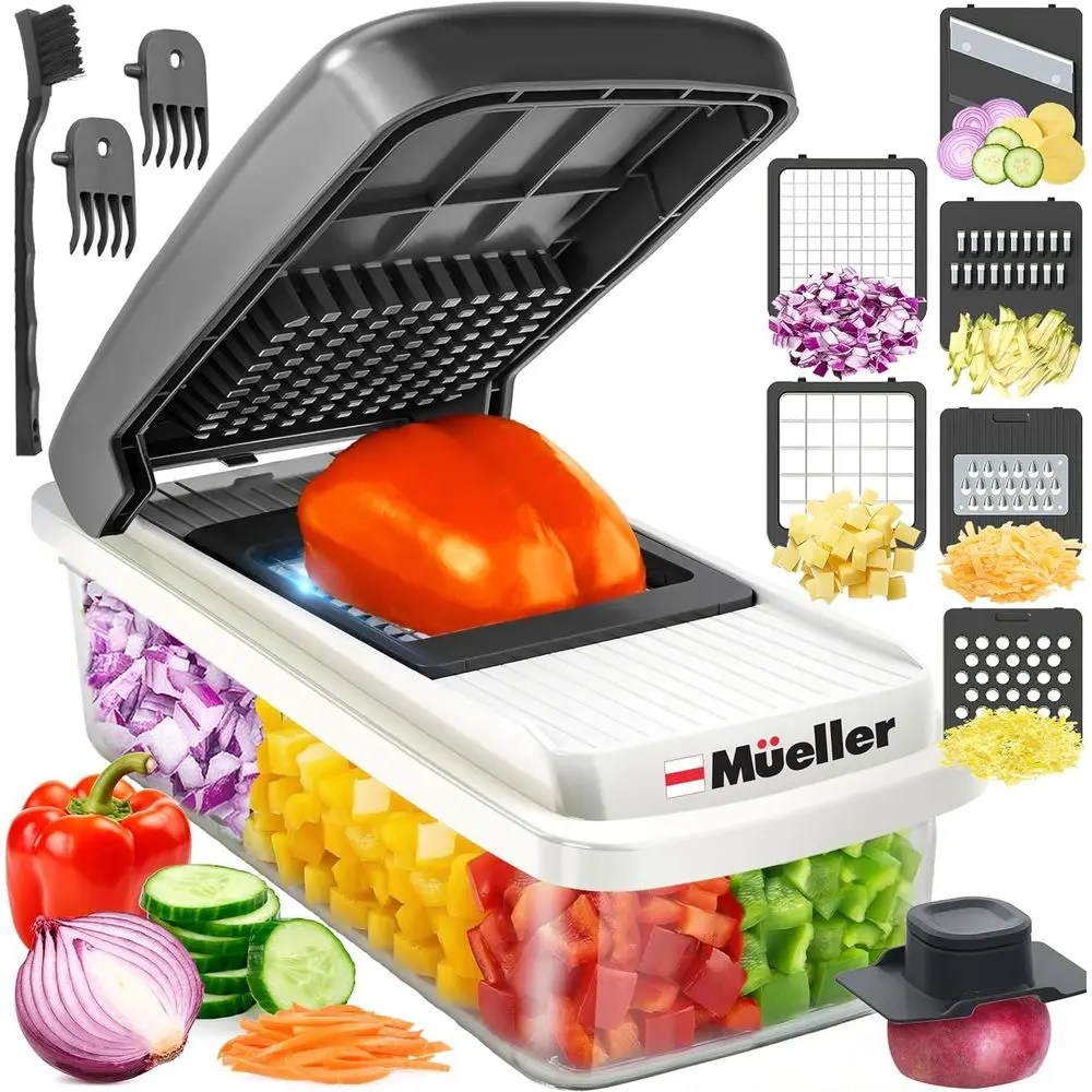 Vegetable Chopper Mandoline Slicer, Veggie Chopper, Cheese Grater, Onion Vegetable Cutter with Container, Dicer, Kitchen Gadgets
Vegetable Chopper Mandoline Slicer, Veggie Chopper, Cheese Grater, Onion Vegetable Cutter with Container, Dicer, Kitchen Gadgets