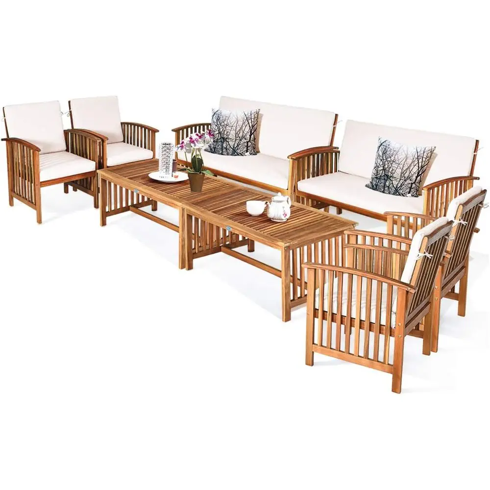 8-Piece Acacia Wood Patio Chat Set with Water-Resistant Cushions, Ideal for Garden, Backyard, or Poolside
8-Piece Acacia Wood Patio Chat Set with Water-Resistant Cushions, Ideal for Garden, Backyard, or Poolside
