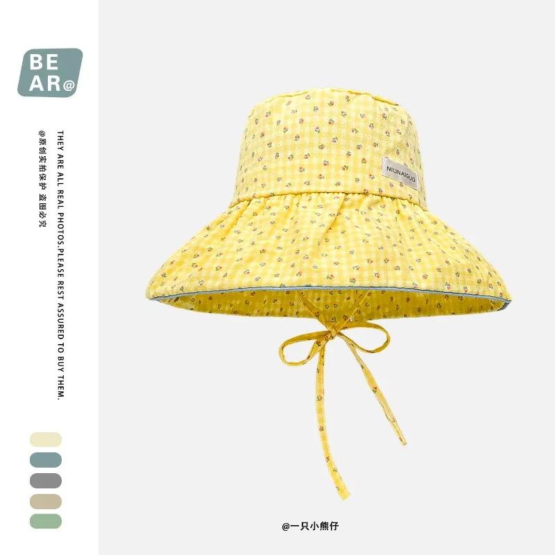 Korean Version of Ins Sweet Floral Bucket Hat Women's Spring and Summer Thin Breathable Large Brim Vacation Sunscreen Sun Caps
Korean Version of Ins Sweet Floral Bucket Hat Women's Spring and Summer Thin Breathable Large Brim Vacation Sunscreen Sun Caps