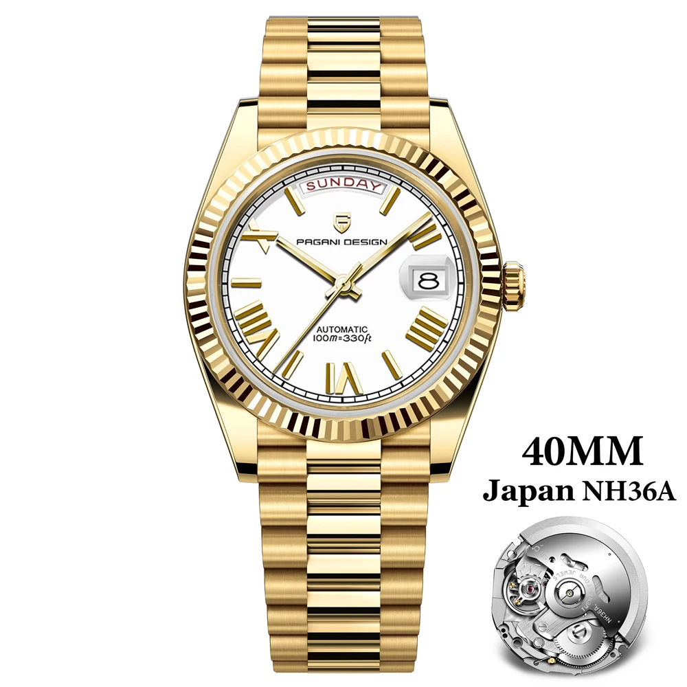 PAGANI DESIGN 2025 New DD40 Gold White Top Brand Luxury Automatic Watch Men Japan NH36A Movt Date Week Mechanical Wrist watch
PAGANI DESIGN 2025 New DD40 Gold White Top Brand Luxury Automatic Watch Men Japan NH36A Movt Date Week Mechanical Wrist watch