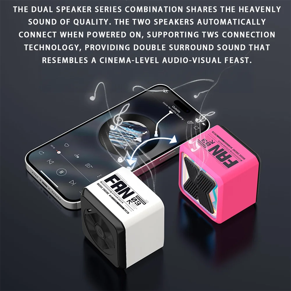 X3 New Mini Smart Wireless Bluetooth Speaker with Ambient Light | Outdoor Portable | Gift-Worthy Desktop Speaker
X3 New Mini Smart Wireless Bluetooth Speaker with Ambient Light | Outdoor Portable | Gift-Worthy Desktop Speaker