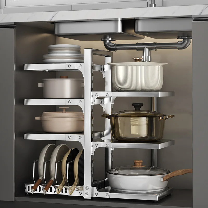 Kitchen 304 stainless steel pot rack multi-layer countertop adjustable pot storage rack cabinet sink lower shelf
Kitchen 304 stainless steel pot rack multi-layer countertop adjustable pot storage rack cabinet sink lower shelf