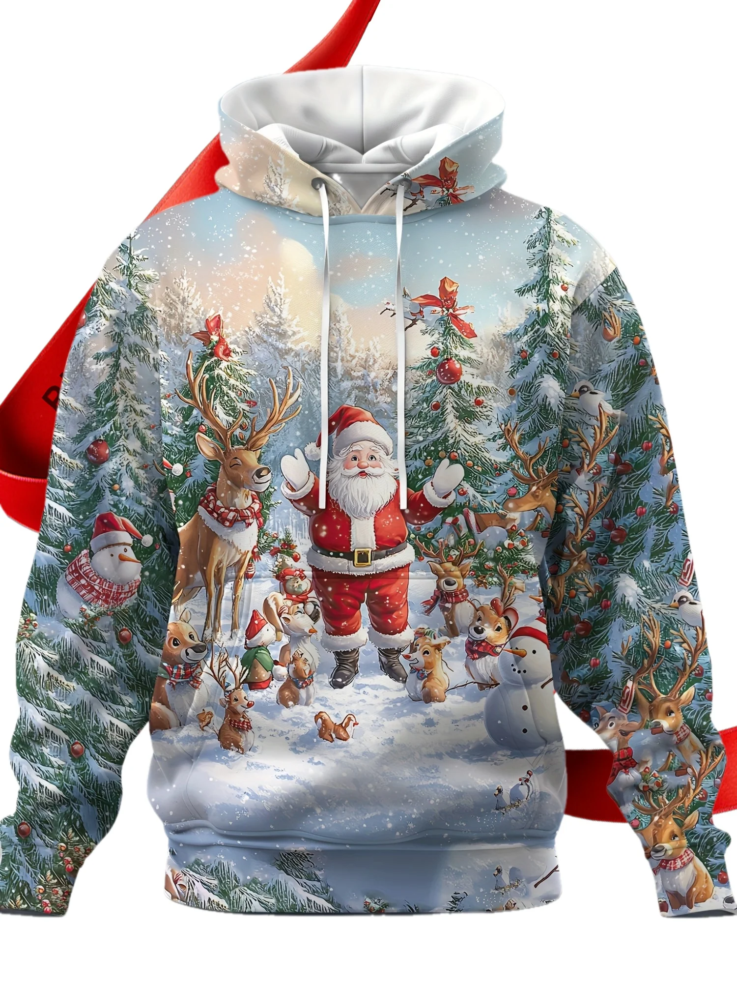 Festive Men's Christmas Hoodie with Santa & Reindeer Print - Cozy Long Sleeve, Stretch Polyester Fabric, Machine Washable, Casua
Festive Men's Christmas Hoodie with Santa & Reindeer Print - Cozy Long Sleeve, Stretch Polyester Fabric, Machine Washable, Casua
