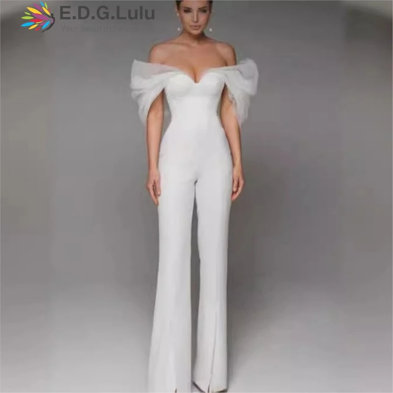 EDGLuLu Elegant Strapless Off Shoulder Organza Short Sleeved Jumpsuit Backless Black White Sexy Jumpsuit Pants 2025 New 0427
EDGLuLu Elegant Strapless Off Shoulder Organza Short Sleeved Jumpsuit Backless Black White Sexy Jumpsuit Pants 2025 New 0427
