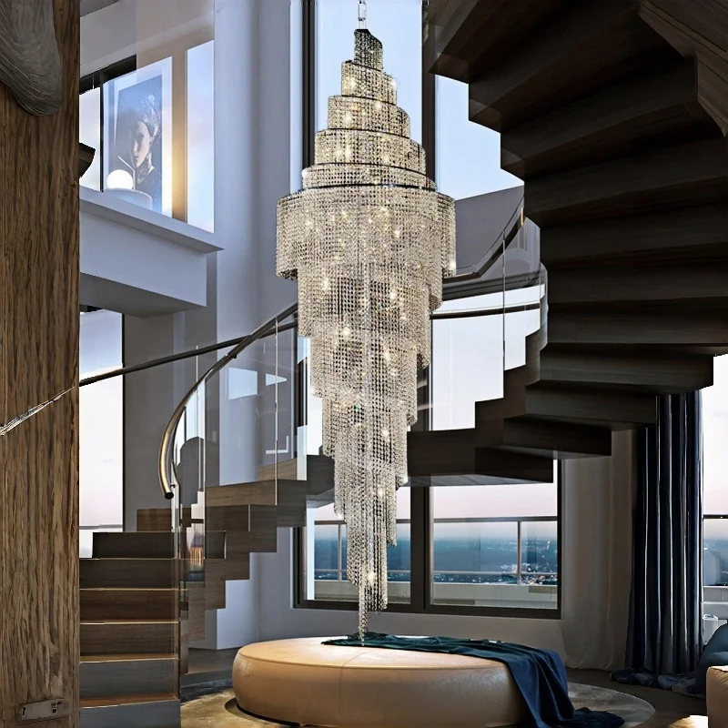 Large Spiral Design Crystal Chandelier For Staircase Lobby Modern Led Lamp Luxury Home Decor Light Fixture Hotel Engineering
Large Spiral Design Crystal Chandelier For Staircase Lobby Modern Led Lamp Luxury Home Decor Light Fixture Hotel Engineering