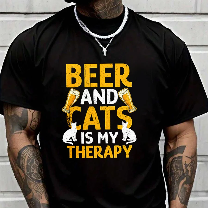 Summer Beer Therapy And Cats T-Shirt Men Women Loose Breathable Quick Drying Short Sleeved Sports TShirt
Summer Beer Therapy And Cats T-Shirt Men Women Loose Breathable Quick Drying Short Sleeved Sports TShirt