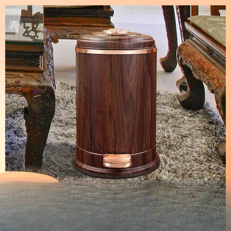Imitation mahogany pattern new Chinese trash can household living room bedroom kitchen high-end retro pedal bucket with lid
Imitation mahogany pattern new Chinese trash can household living room bedroom kitchen high-end retro pedal bucket with lid