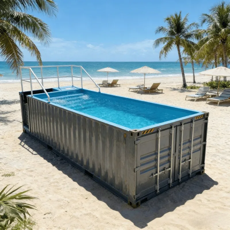 Portable FRP Container Swimming Pool with LED Light and Filtration System
Portable FRP Container Swimming Pool with LED Light and Filtration System