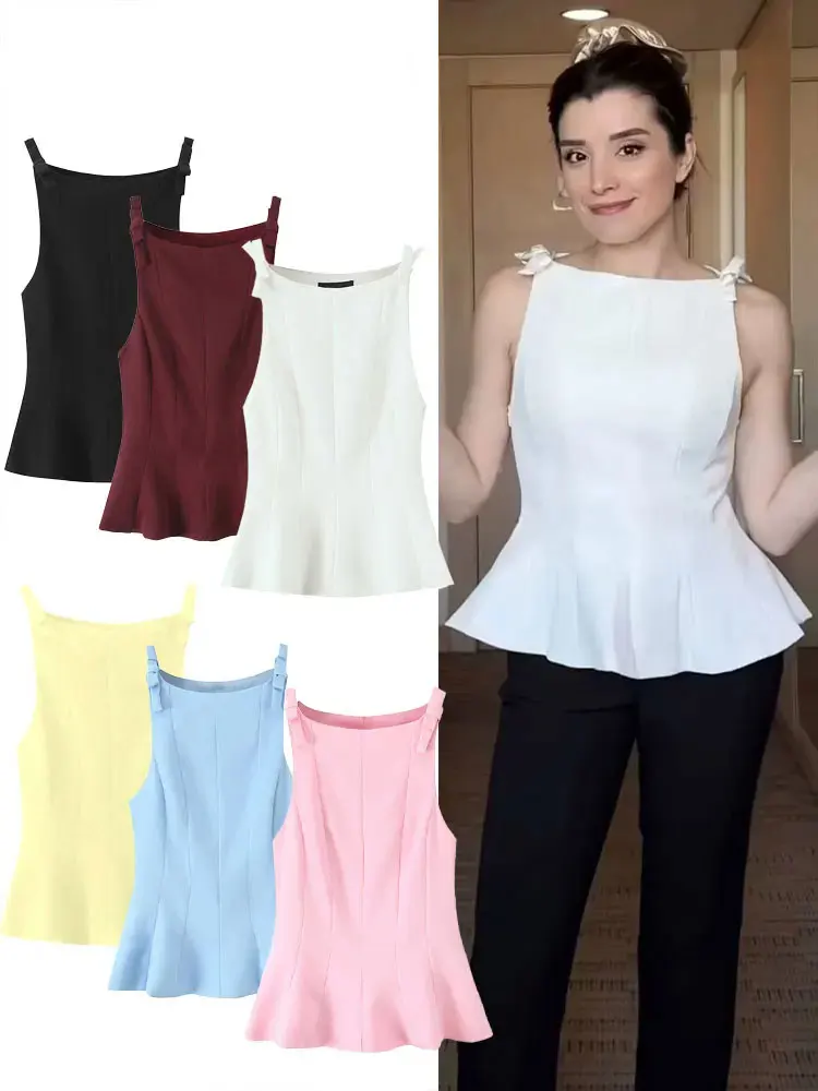 Elegant Women's Bow Tank Top Sleeveless Off Shoulder Crop Corset Tops Lady 2025 Summer Chic Woman Solid Camisole Vest
Elegant Women's Bow Tank Top Sleeveless Off Shoulder Crop Corset Tops Lady 2025 Summer Chic Woman Solid Camisole Vest