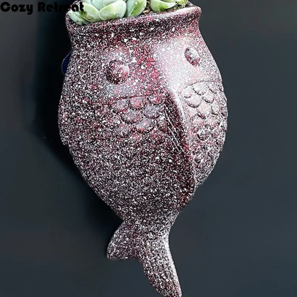 Wall Hanging Fish Flowerpot Rustic Style No-Drill Wall Mounted Planter Planter Pot Vintage Decorative Floral Ware Outdoor
Wall Hanging Fish Flowerpot Rustic Style No-Drill Wall Mounted Planter Planter Pot Vintage Decorative Floral Ware Outdoor