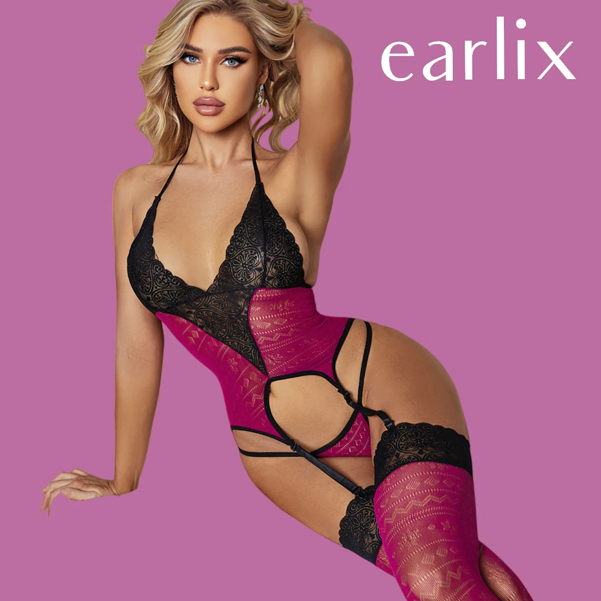 Earlix Rose Love, комплект из 3 предметов, нижнее белье цвета фуксии, ажурное боди на бретелях, стринги, чулки, нижнее белье с вырезами для женщин
Earlix Rose Love, комплект из 3 предметов, нижнее белье цвета фуксии, ажурное боди на бретелях, стринги, чулки, нижнее белье с вырезами для женщин