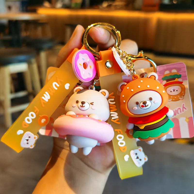 Authentic Cartoon Cute Gluttonous Bear Keychain 3D Doll Kawaii Cute Personalized Gifts Car Backpack Couple Foodie Bear Keychain
Authentic Cartoon Cute Gluttonous Bear Keychain 3D Doll Kawaii Cute Personalized Gifts Car Backpack Couple Foodie Bear Keychain