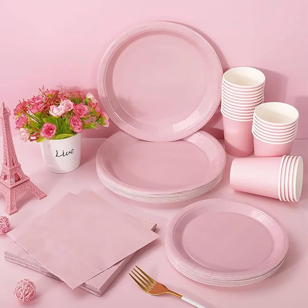 Pink Paper Tableware Set, Cups, Plates, Tissues, Tablecloths, Baby Shower Supplies, Birthday Party Decorations
Pink Paper Tableware Set, Cups, Plates, Tissues, Tablecloths, Baby Shower Supplies, Birthday Party Decorations