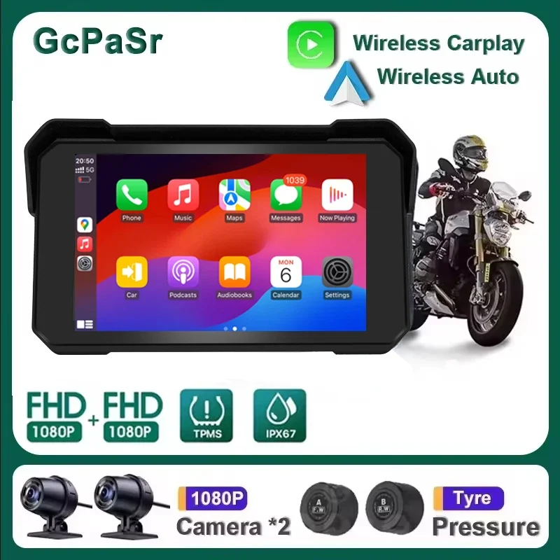 FOR Motorcycle Carplay Waterproof 1080P 5 Inch WiFi Wireless Android-Auto DVR Monitor Dash Cam GPS Navigation TPMS 5 inch Screen
FOR Motorcycle Carplay Waterproof 1080P 5 Inch WiFi Wireless Android-Auto DVR Monitor Dash Cam GPS Navigation TPMS 5 inch Screen