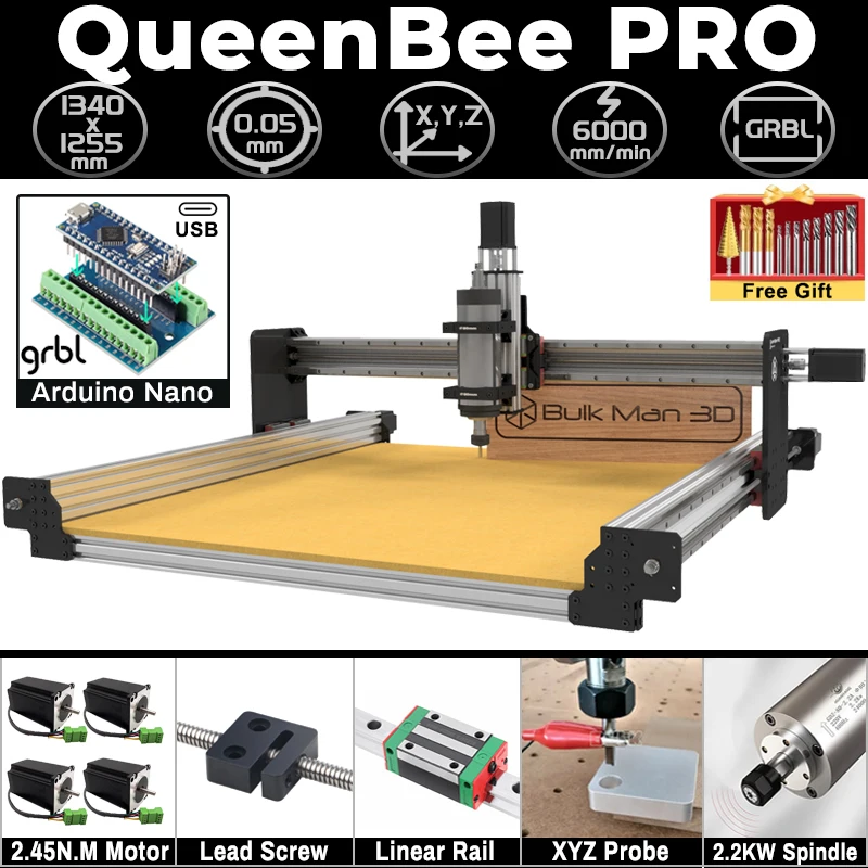Скидка 20% BulkMan3D QueenBee PRO Гравер с ЧПУ Полный комплект Arduino Nano GRBL 4-осевой фрезерный станок с ЧПУ для резьбы по дереву, металлу, акрилу
Скидка 20% BulkMan3D QueenBee PRO Гравер с ЧПУ Полный комплект Arduino Nano GRBL 4-осевой фрезерный станок с ЧПУ для резьбы по дереву, металлу, акрилу