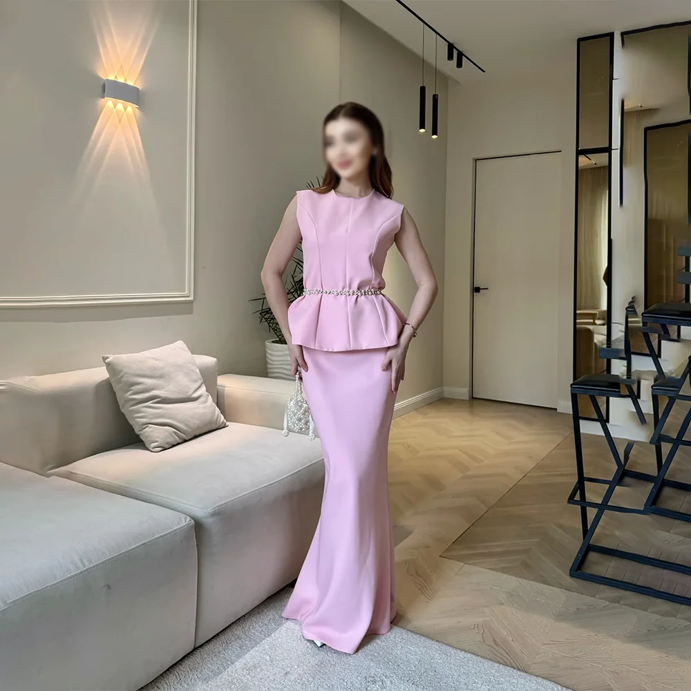 Exquisite Pink Evening Dresses Formal Party Prom Gowns O-Neck Floor-Length A-Line Sleeveless Evening Prom Dresses Customized
Exquisite Pink Evening Dresses Formal Party Prom Gowns O-Neck Floor-Length A-Line Sleeveless Evening Prom Dresses Customized