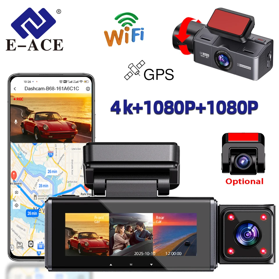 4K Автомобильный видеорегистратор WiFi APP GPS 3/2 объектива DashCam для автомобильной камеры, видеорегистратор, передняя дополнительная камера 1080PRear, черная коробка
4K Автомобильный видеорегистратор WiFi APP GPS 3/2 объектива DashCam для автомобильной камеры, видеорегистратор, передняя дополнительная камера 1080PRear, черная коробка
