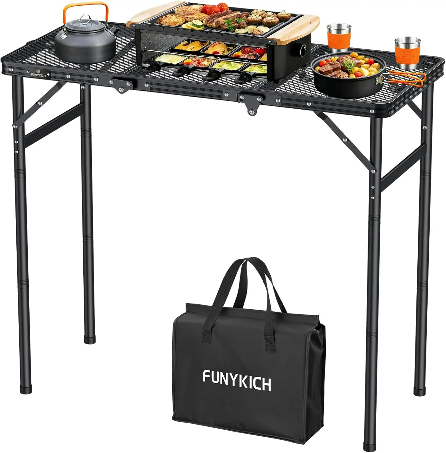 Складной стол для гриля 3 фута (35,4''x15,7''), регулируемая высота до 29,4'', легкий и портативный, для кемпинга, пикника, барбекю, черный
Складной стол для гриля 3 фута (35,4''x15,7''), регулируемая высота до 29,4'', легкий и портативный, для кемпинга, пикника, барбекю, черный