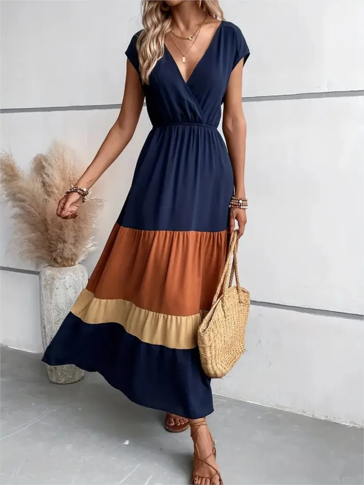 Casual Loose Long 2026 Fashion Summer Women's A-Line V Neck Midi Dress Elegant Vintage Female Dresses Dresses For Women
Casual Loose Long 2026 Fashion Summer Women's A-Line V Neck Midi Dress Elegant Vintage Female Dresses Dresses For Women