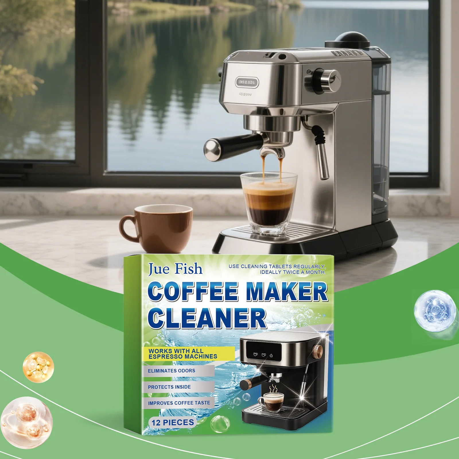 12Tablets Coffee Machine Cleaning Tablets,Coffee Machine Descaling Agent Fast Stain/Dirt Cleaning, Filter Maintenance Tablets
12Tablets Coffee Machine Cleaning Tablets,Coffee Machine Descaling Agent Fast Stain/Dirt Cleaning, Filter Maintenance Tablets