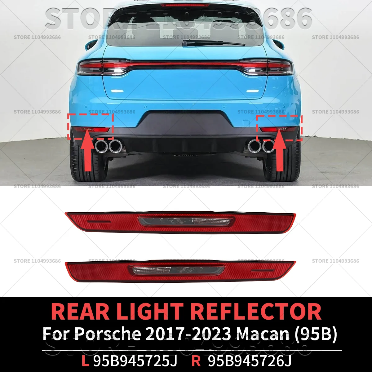 For 2017-2023 Porsche Macan 95B Rear Bumper Rear Light Reflector Left and Right OEM 95B945725J 95B945726J 95B945725Q 95B945726Q
For 2017-2023 Porsche Macan 95B Rear Bumper Rear Light Reflector Left and Right OEM 95B945725J 95B945726J 95B945725Q 95B945726Q