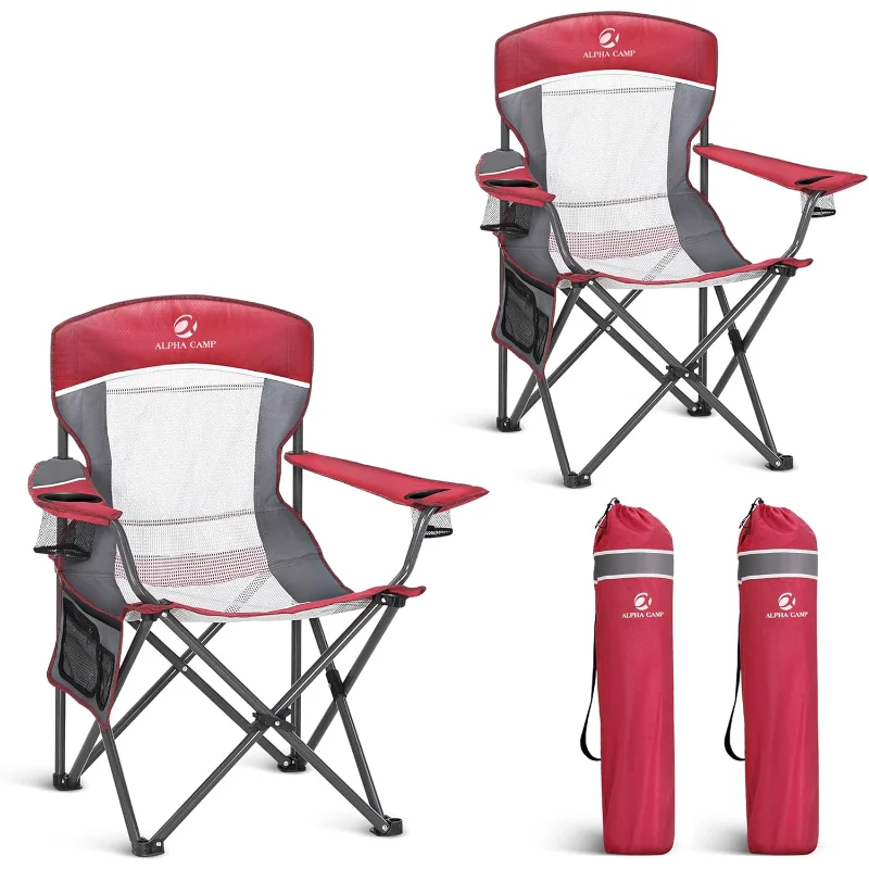 Mesh Back Camping Chair Portable Folding Heavy Duty Outdoor Chair Support 330 LBS Durable Large Arm Chair
Mesh Back Camping Chair Portable Folding Heavy Duty Outdoor Chair Support 330 LBS Durable Large Arm Chair